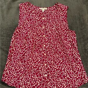 Purple/Pink Polka Dot Sleeveless Blouse